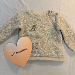 Next - Pullover  sherpa sweater. Size 6-9 months